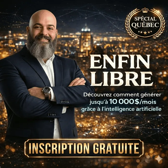 Enfin Libre — spécial Québec : découvrez comment générer jusqu’à 10 000$/mois grâce à l’intelligence artificielle. Inscription gratuite.